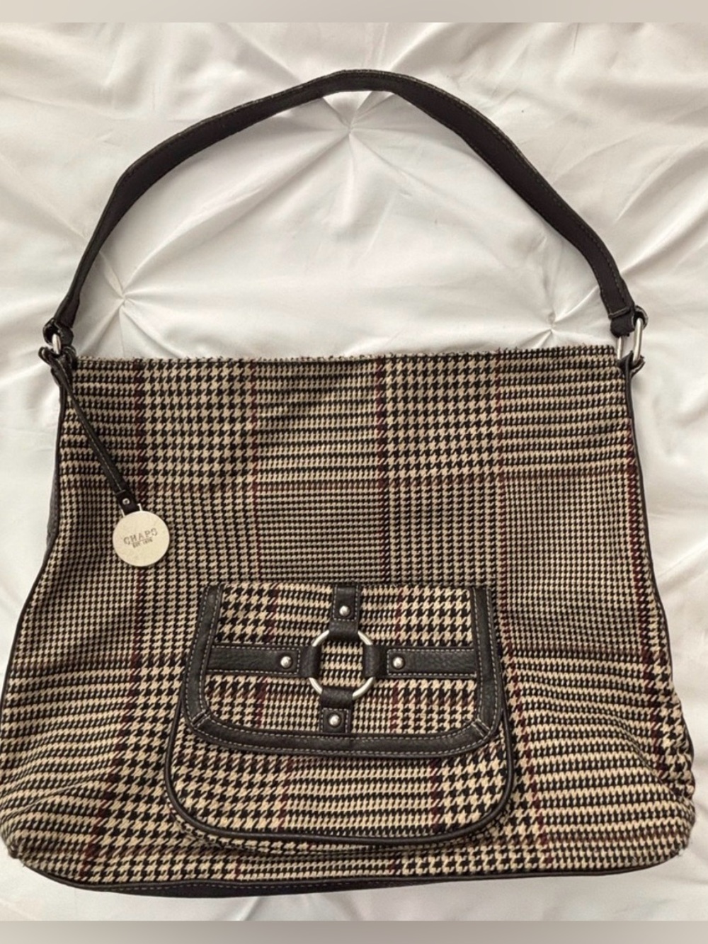 CHAPS Plaid Shoulder Bag/ Tote, Preloved. 15x12x4